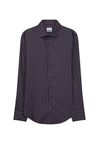 Seidensticker Męska koszula biznesowa – koszula bez prasowania o bardzo wąskim kroju – X-Slim – długi rękaw – kołnierz kent – 100% bawełna, granatowy, 39