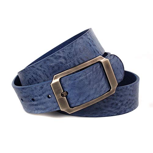 Anthoni Crown Męski pasek Ledergürtel, NIEBIESKI, 115 cm