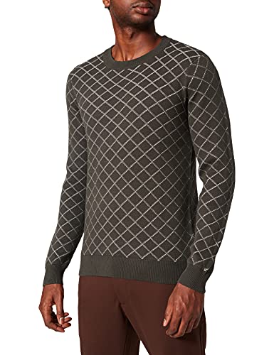 CASUAL FRIDAY Karl Checked Jaquard Knit sweter męski, 190508/Peat, XL