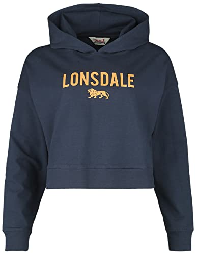 Lonsdale Damska bluza z kapturem Cropped Oversize QUEENSCLIFF, Navy/Orange, M