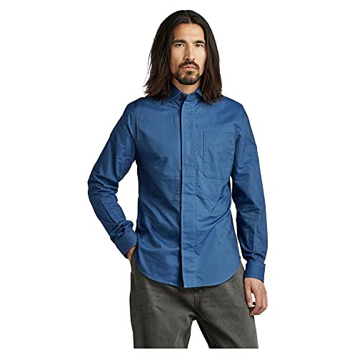 G-STAR RAW Męska koszula Secret Utility Regular, Wielokolorowy (Pacific/Azul Oxford C895-d493), XS