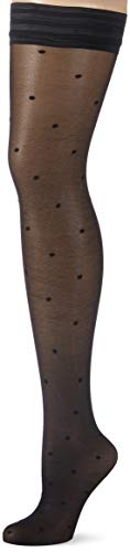 Glamory Dotty Pończochy samoutrwalające, 30 denier damskie, Czarny (Schwarz Schwarz), M Grande taille