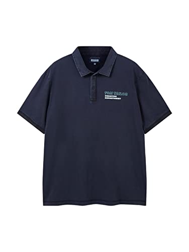 TOM TAILOR Męska koszulka polo 1038585 Plussize, 10668-Sky Captain Blue, XXL, 10668 - Sky Captain Blue, XXL