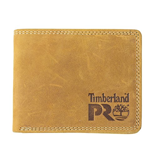 Timberland PRO Męska cienka skóra RFID z okienkiem na dowód osobisty z tyłu portfela, Pszenica/pullman, jeden rozmiar