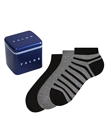 FALKE Mężczyźni Skarpety do trampek Happy Box Mix 3-Pack M SN Bawełna krótkie z wzorem 3 Pak, Wielokolorowy (Sortiment 0010), 43-46