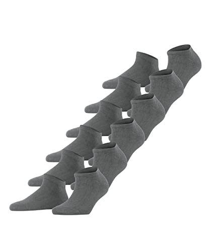 FALKE Kobiety Skarpety do trampek Happy 6-Pack W SN Bawełna krótkie jednokolorowe 6 Pak, Szary (Light Grey Melange 3390), 39-42