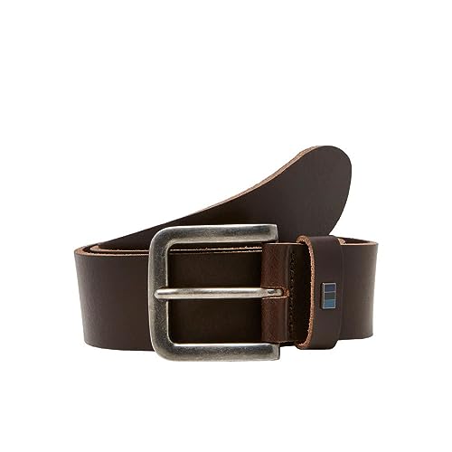 Bestseller A/S Męski JACFLAG Leather Belt 4 cm NOOS pasek, Black Coffee, 105, Black Coffee