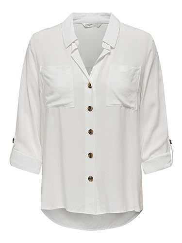 Bestseller A/S Damska koszulka ONLYASMIN L/S WVN NOOS, Snow White, XS, Snow White, XS