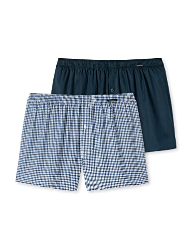 Schiesser 2 pary bokserek Bokserki (szorty) Mężczyźni, Ciemnoniebieski, niebieski, w kratkę, 4
