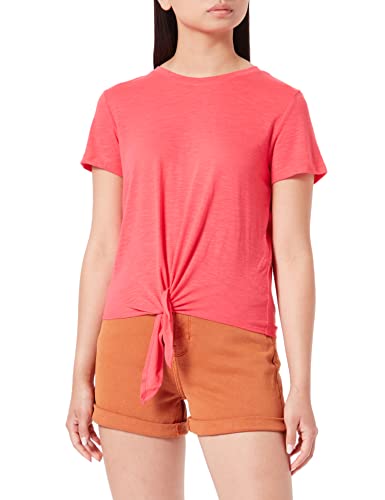 ONLY Women's Onlnew ISA S/S Knot TOP JRS T-Shirts & Tops, Geranium, M