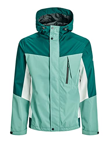 Jack & Jones Kurtka męska Jcologan Light Jacket Sn, Krata/szczegół: głęboka turkusowa/biała blokada, XXL