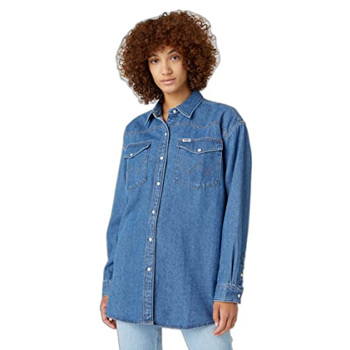 Wrangler Damska koszulka Jumbo, Mid Stonewash, rozmiar M, Mid Stonewash, M