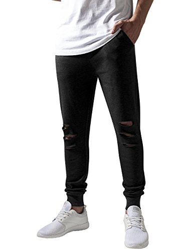 Urban Classics Spodnie męskie Cutted Terry Pants, szary (charcoal 91), 36W x 33L