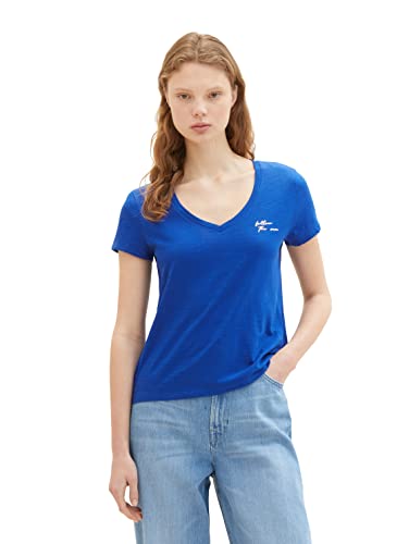 TOM TAILOR Denim Damska koszulka z nadrukiem, 14531 - Shiny Royal, S
