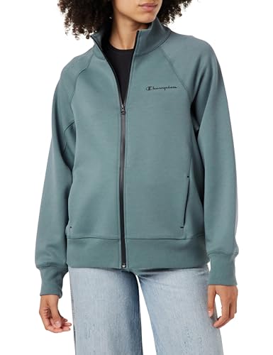 Champion Legacy American Tech W-Stretch Poly-Cotton Interlock High-Neck Full Zip Bluza damska, Cynowy szary, M