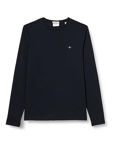 GANT Koszulka męska Slim Shield Ls, czarny, 3XL