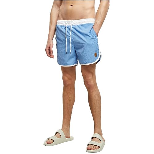 Urban Classics Męskie szorty kąpielowe w stylu retro, biały/niebieski (Horizonblue), XL
