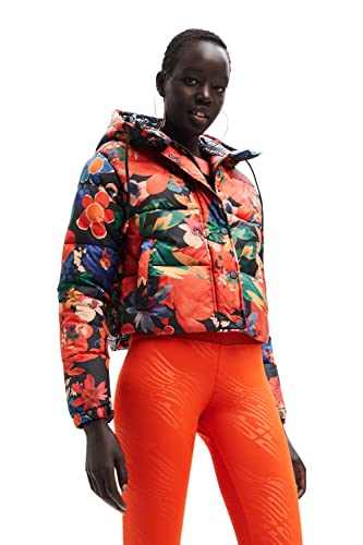 Desigual Damski wyściełany krótki płaszcz, Wykończenia materiałów, M