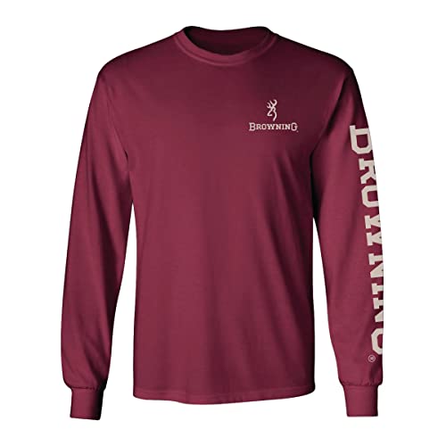 Browning koszulka męska graficzna, Flaga Buckmark, kasztanowy brąz, 3XL