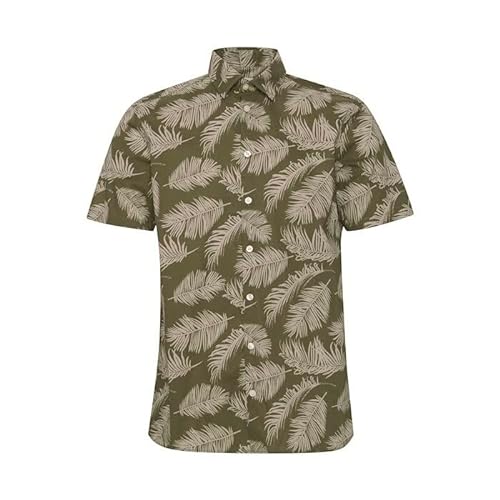 CASUAL FRIDAY Męska koszula z nadrukiem CFAnton SS Palm 180521_Burnt Olive, XXL, 180521_burnt Olive, XXL