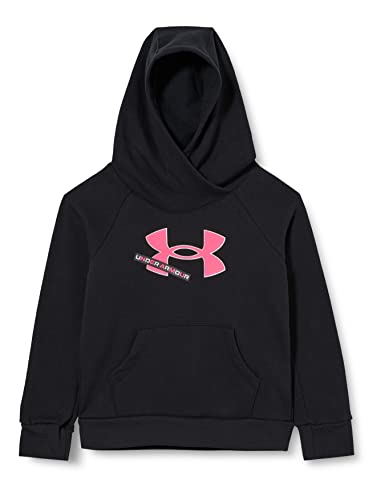 Under Armour Dziewczęcy Rival polar logo bluza z kapturem rozgrzewka top, Czarny (001)/Cerise, XS