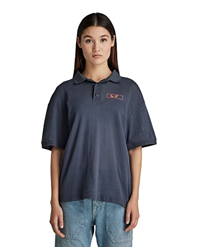 G-STAR RAW Damska koszulka z siateczką, luźna koszulka polo, Niebieski (Fantem Blue C810-863), L