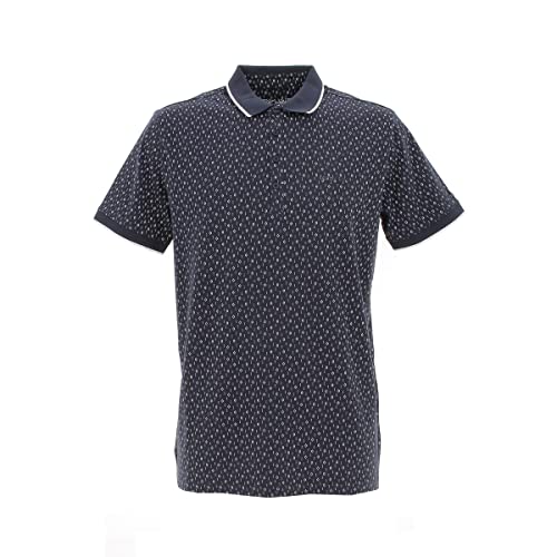 Teddy Smith - Pasy 2 MC - Męska koszulka polo - Casual - Ciemny Granatowy, Total Navy/Print Biały, L