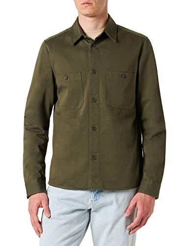 Seidensticker Męska koszula z długim rękawem, regularny krój, zielona, L, zielony, L