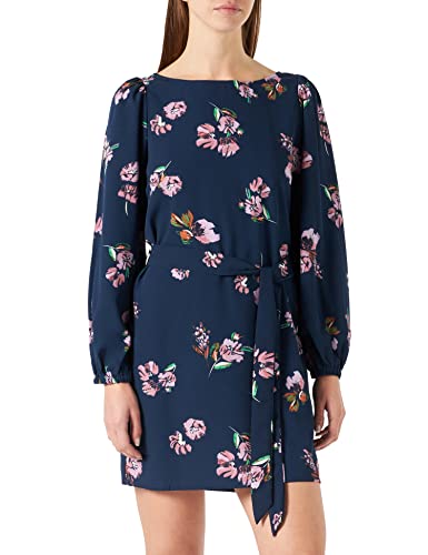 VERO MODA Petite Women's VMLYDIA LS Short Dress WVN PTT sukienka, Navy Blazer/AOP:Lana, XL/P, Navy Blazer/Aop:lana, XL Maly