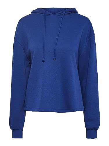 PIECES Damska bluza z kapturem PCCHILLI LS NOOS BC, niebieska (Mazarine Blue), M