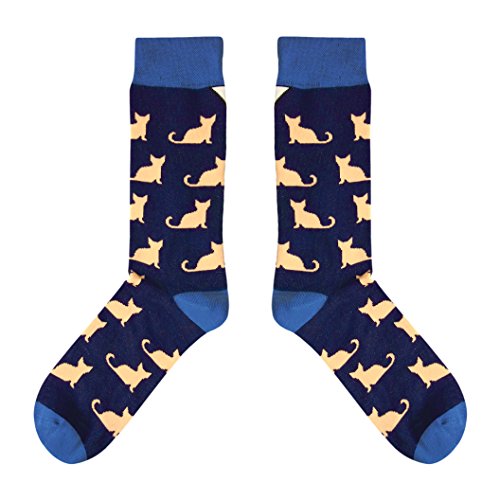 cup of sox Cat Kolorowe skarpety damskie, Marineblau 2, 37-40 EU