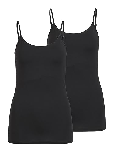 Vila Damski top na ramiączkach Basic, Black 2, XS-S
