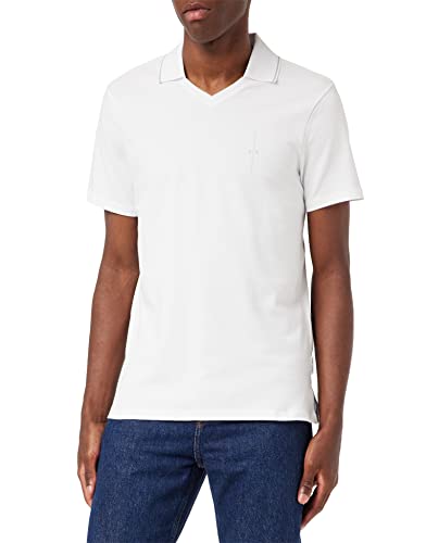 Armani Exchange Męska koszulka polo z dekoltem w serek bez guzików, biały, L