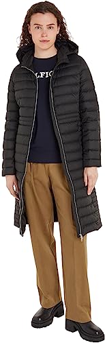 Tommy Hilfiger Damskie płaszcze puchowe Lw Down Maxi, Czarny, XXL