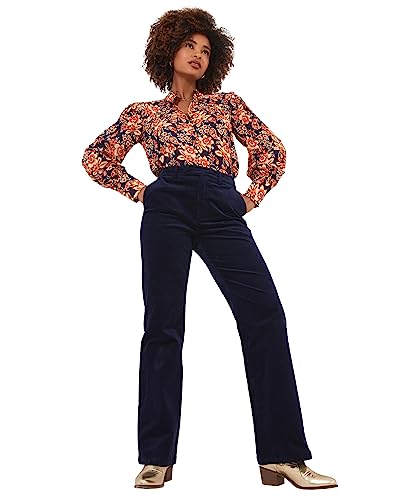 Joe Browns Damskie spodnie z aksamitu Moleskin Bootcut Midnight Blue, granatowe, 12, Północ, 38