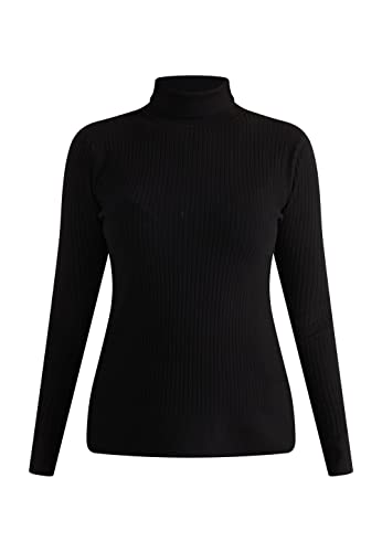 ALARY Damski sweter z golfem z dzianiny 15324938-AL01, czarny, XL/XXL, czarny, XL-XXL