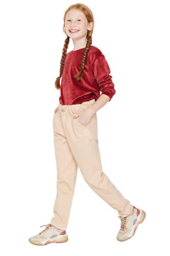 Trendyol Herren Hoher Bund Jeansy damskie, Proszek, 5–6 ans