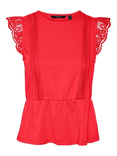 VERO MODA VMCAIA SL LACE TOP JRS top top damski, bittersweet, XXS