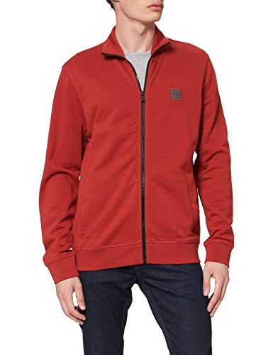 BOSS Męska kurtka bawełniana Zestart 1 z francuską strukturą i wyszywanym logo