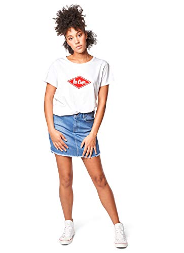 Lee Cooper Damska spódnica dżinsowa z wysokim stanem, Hellblau, standardowa