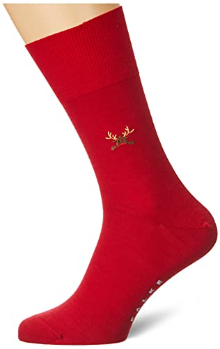 FALKE Męskie skarpety Airport Rudolph żywa wełna bawełna półwysoka bez wzoru 1 para skarpet, czerwony (Scarlet 8077), 39-40
