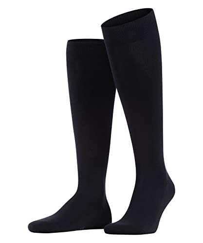 FALKE Mężczyźni Podkolanówki Family M KH Zrównoważona Bawełna długie jednokolorowe 1 Para, Niebieski (Dark Navy 6375), 47-50