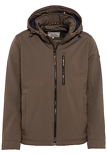 camel active Męska kurtka softshell z odpinanym kapturem, ciemnobrązowy, 46
