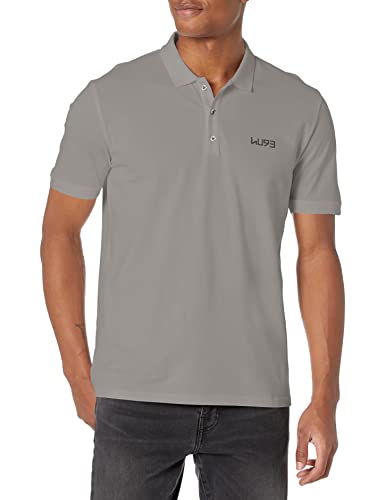 Hugo Boss Męska koszulka polo z krótkim rękawem z dużym logo, srebro, S