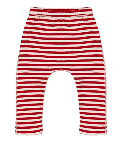 Petit Bateau chłopięce spodnie dziecięce w paski, Stop Red/Montelimar Beige, 3 lat