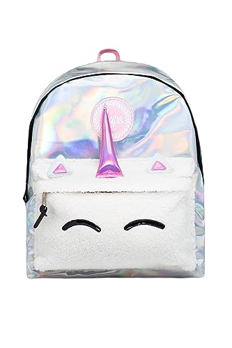 hype Plecak, Jednorożec Borg Opalizujący Srebrny 3D, Jeden rozmiar Unisex Dorosły, Jednorożec Borg Opalizujący Srebrny 3d, Talla única