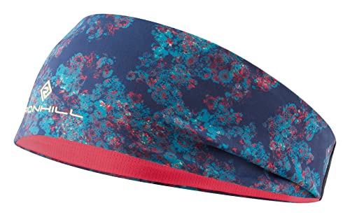Ronhill, Dwustronna opaska na głowę, DpBlMicroFloral/HtPnk M/L