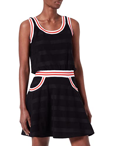 Love Moschino Damska sukienka w paski, żakardowa, francuska sukienka Terry, czarny, 48