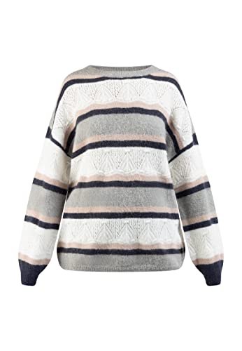 aleva Damski sweter z dzianiny Oversize 15525110-AL04, niebieski, wielokolorowy, M/L, niebieski wielokolorowy, M-L