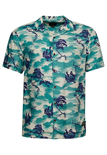 Superdry Koszula męska z krótkim rękawem, Marynarki Wojennej, S